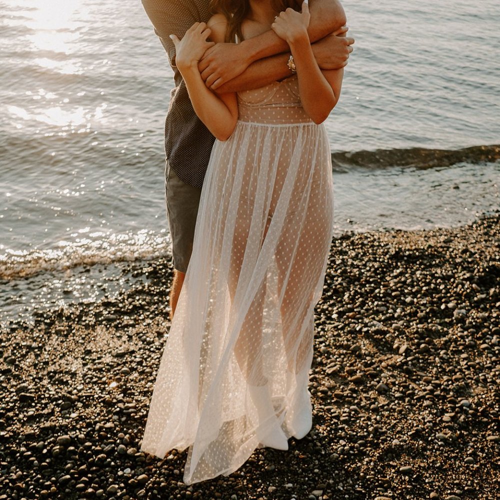 White Fox Totally Bangin' Mesh Maxi Dress White